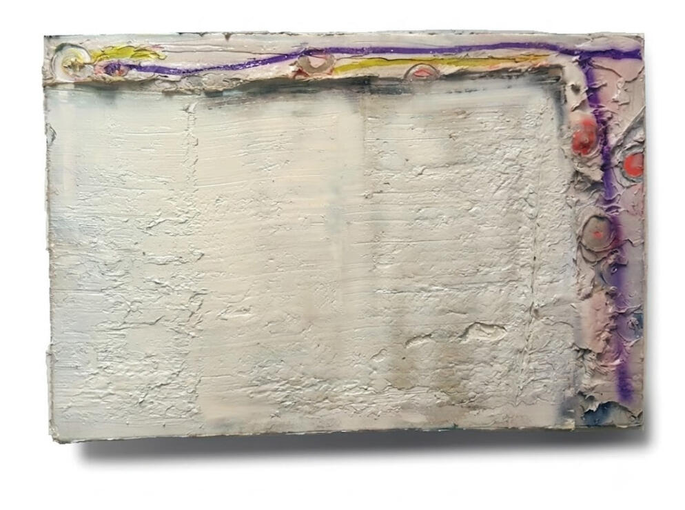 scraped painting, Absence, an acrylic on canvas abstract painting exploring what's beneath Richard Elliott