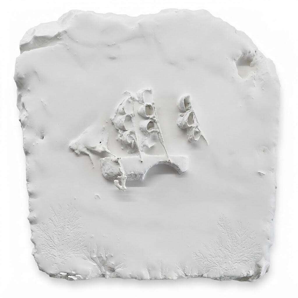 Monument, a large monumental abstract canvas painting with heavy sculptural paint layers by Richard Elliott