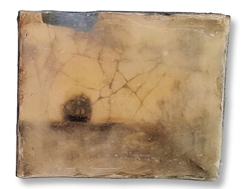 Amber 2, a mid-size industrial process-based abstract painting by Richard Elliott.